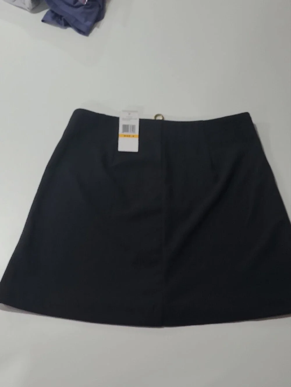 Black Mini Skirt with Center Gold Zip Accent